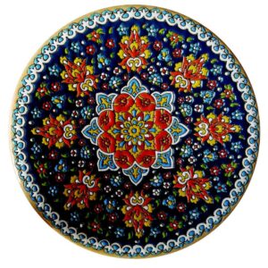 Decoratieve Aardewerk Schotel Handgeschilderd met Perzische Minakari Emaille Omid