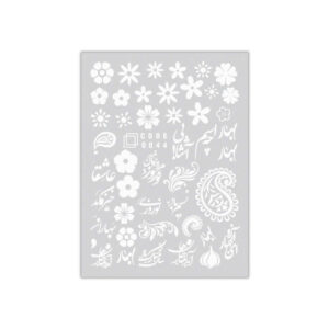 Paisley Nagelstickers – Wit Nowruz Thema