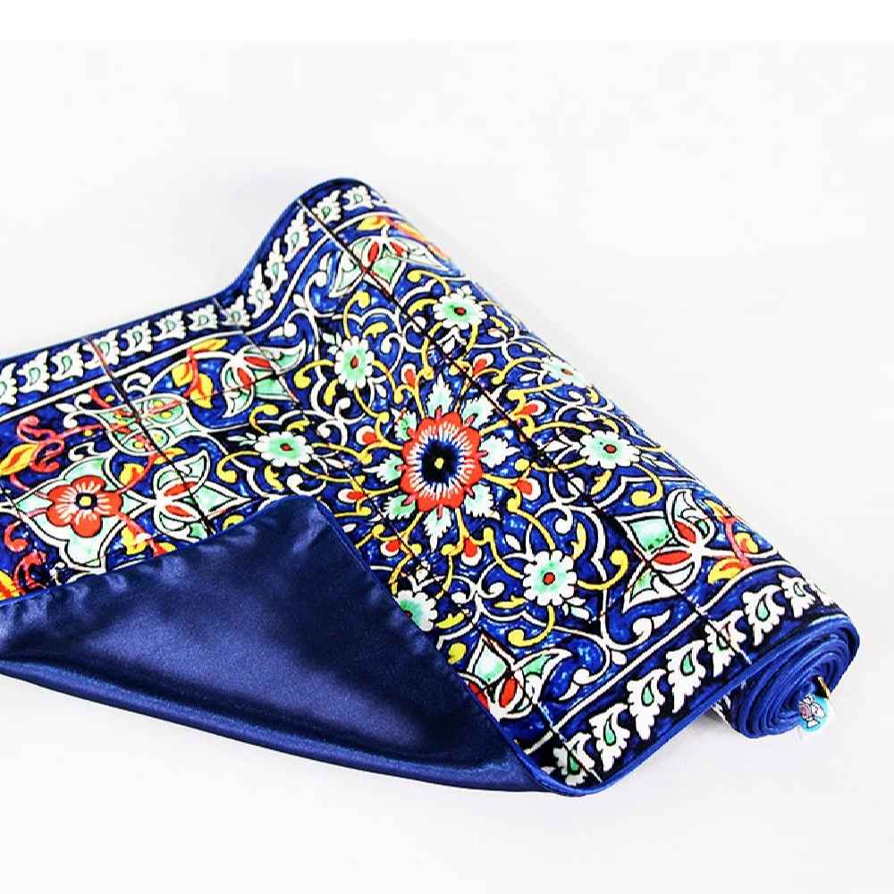 Perzische Fluwelen Tafelloper Homa – Blauw Kunstzinnig Design