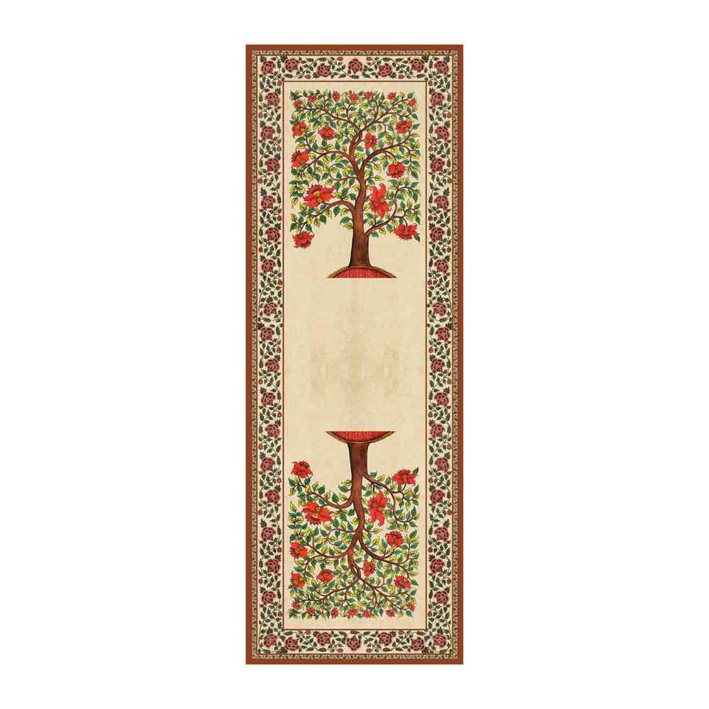Perzische Fluwelen Tafelloper Khooshe – Crème Elegance