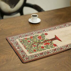 Perzische Fluwelen Tafelloper Khooshe – Crème Elegance