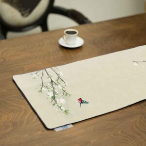 Perzische Fluwelen Tafelloper Nina – Crème Modern Design
