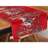 Perzische Fluwelen Tafelloper Rakhsh - Rood Beeldend Design