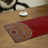 Perzische Fluwelen Tafelloper Shams II - Rood Elegance Design