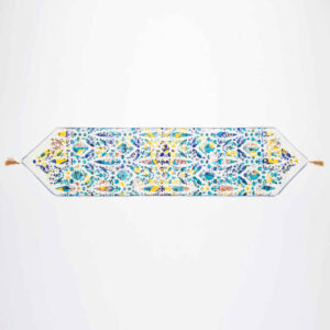 Perzische Fluwelen Tafelloper Nahal – Wit Modern Design