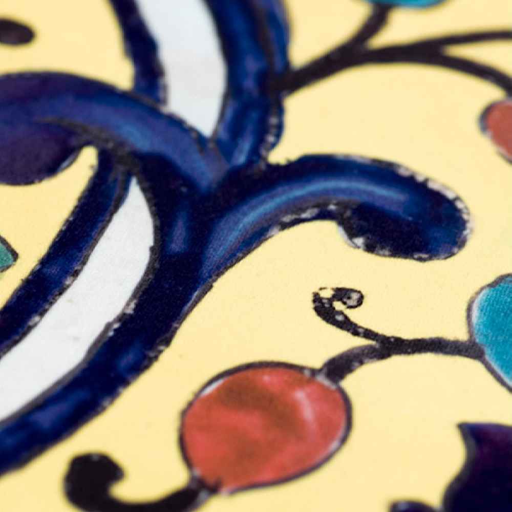Perzische Fluwelen Tafelloper Rahil – Geel Elegance Design