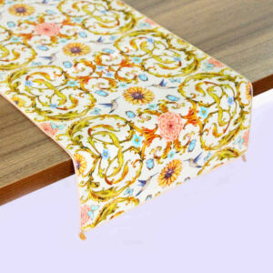 Perzische Fluwelen Tafelloper Zarin – Geel Modern Design