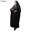 Premium zwarte overhead-chador – Volledig bedekkend islamitisch gewaad (Jelveha)