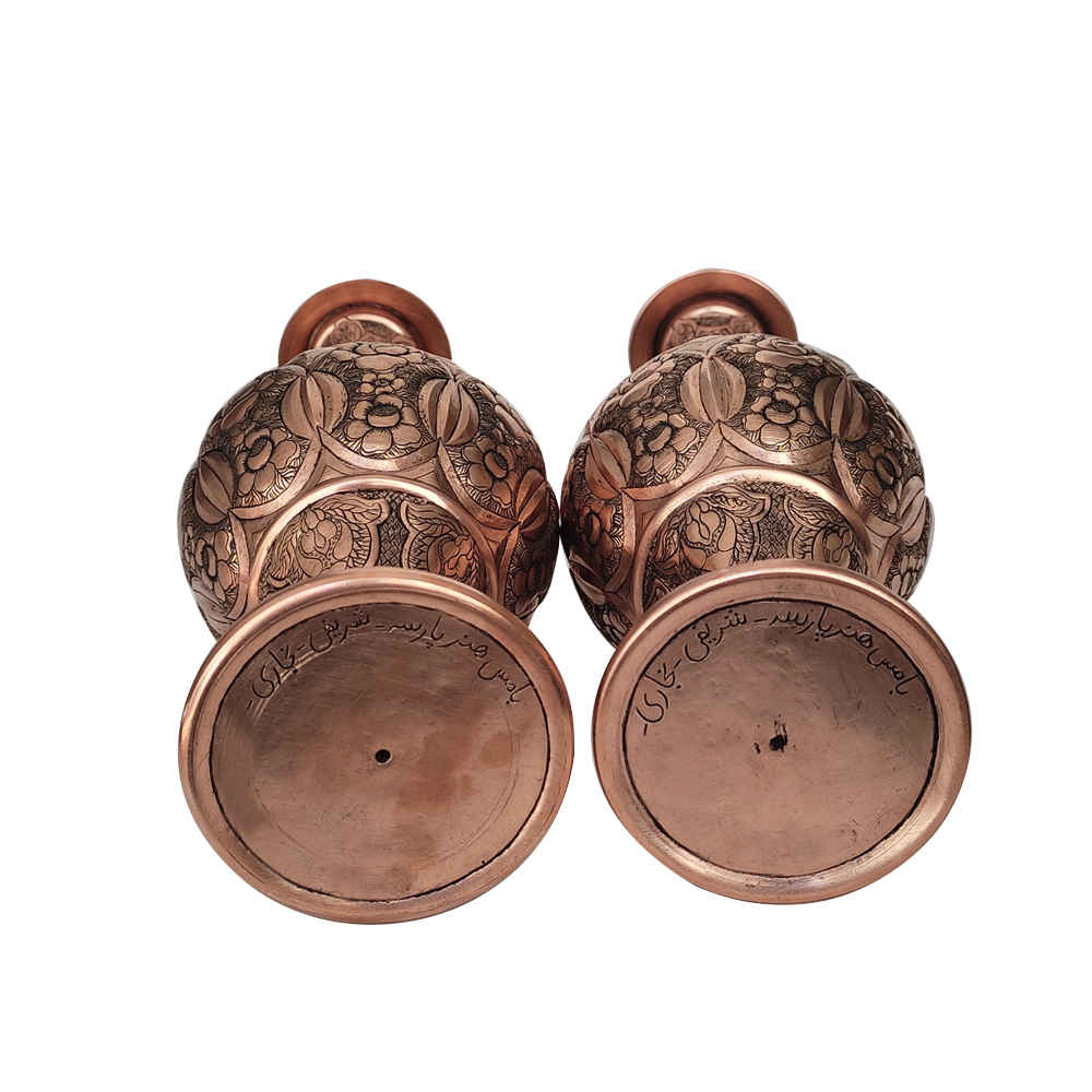 Decoratieve Koperen Fles Handgemaakt Perzisch Gegraveerd Parseh (2x)