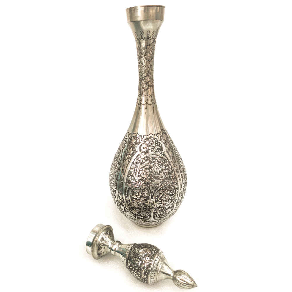 Decoratieve Koperen Fles Handgemaakt Perzisch Gegraveerd Silvana (2x)