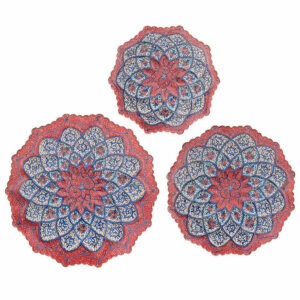 Decoratieve Koperen Schotel Handgeschilderd met Perzische Minakari Emaille Arghavan