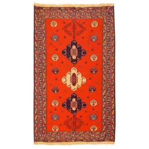 Perzisch Kilim Tapijt Savin — Handgeweven Wol uit Sirjan — Oranje