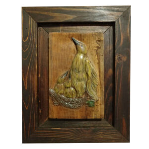 Ingelijst Houten Gesneden Kunst – Vogels