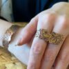 Koperen Sieradenset Bahar - Armband & Ring - Bloemenpatroon
