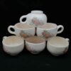 Victoriaans porseleinen theeset Model Bahar met theepot en schotel