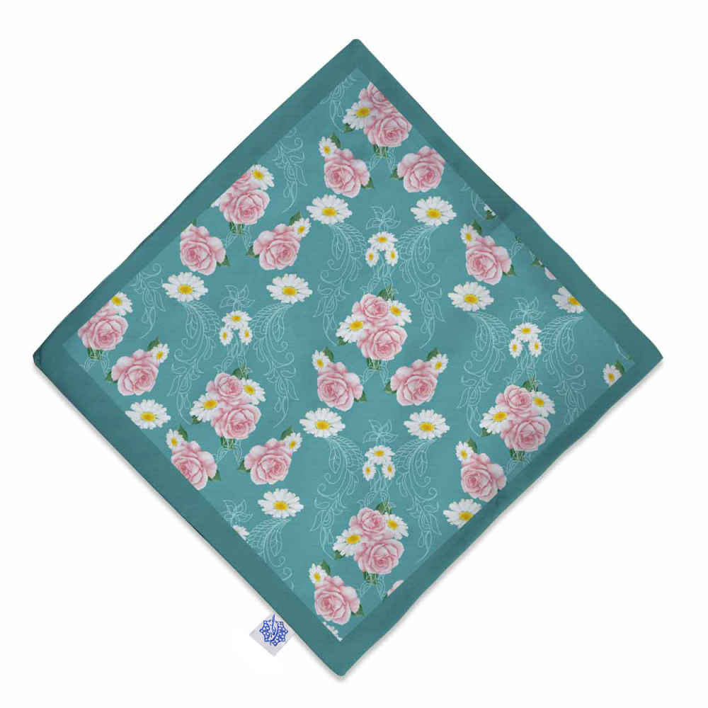 Fluwelen Reisgebedskleed – Blauw Bloemenpatroon