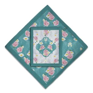 Fluwelen Reisgebedskleed – Blauw Bloemenpatroon