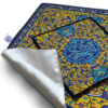 Fluwelen Reisgebedskleed – Blauw Kalligrafie Design