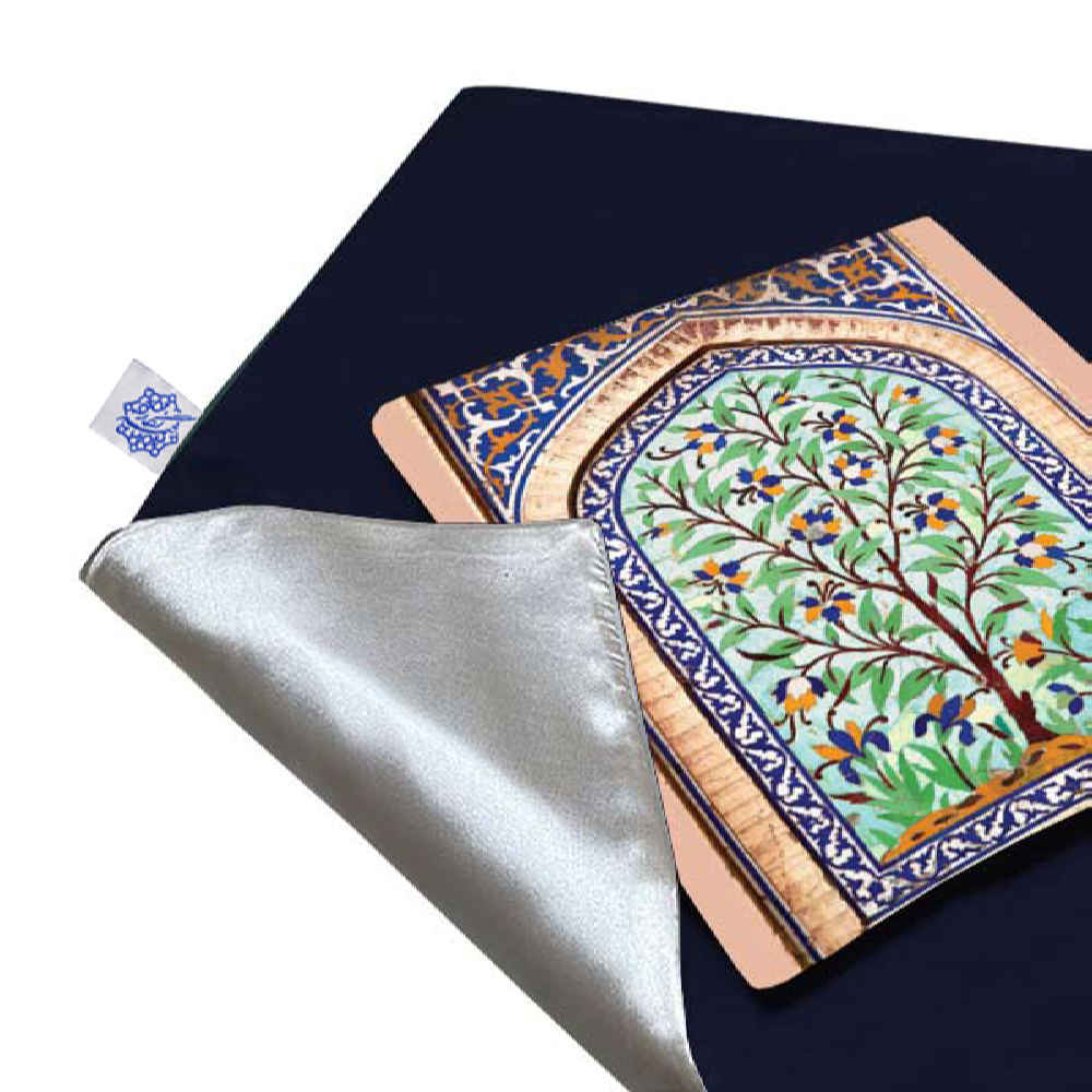 Fluwelen Reisgebedskleed – Blauw Eslimi Pocketformaat