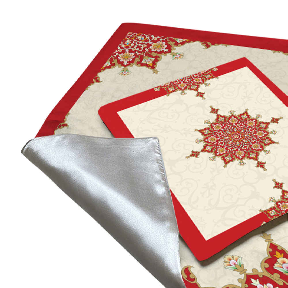 Fluwelen Reisgebedskleed – Rood Eslimi Design