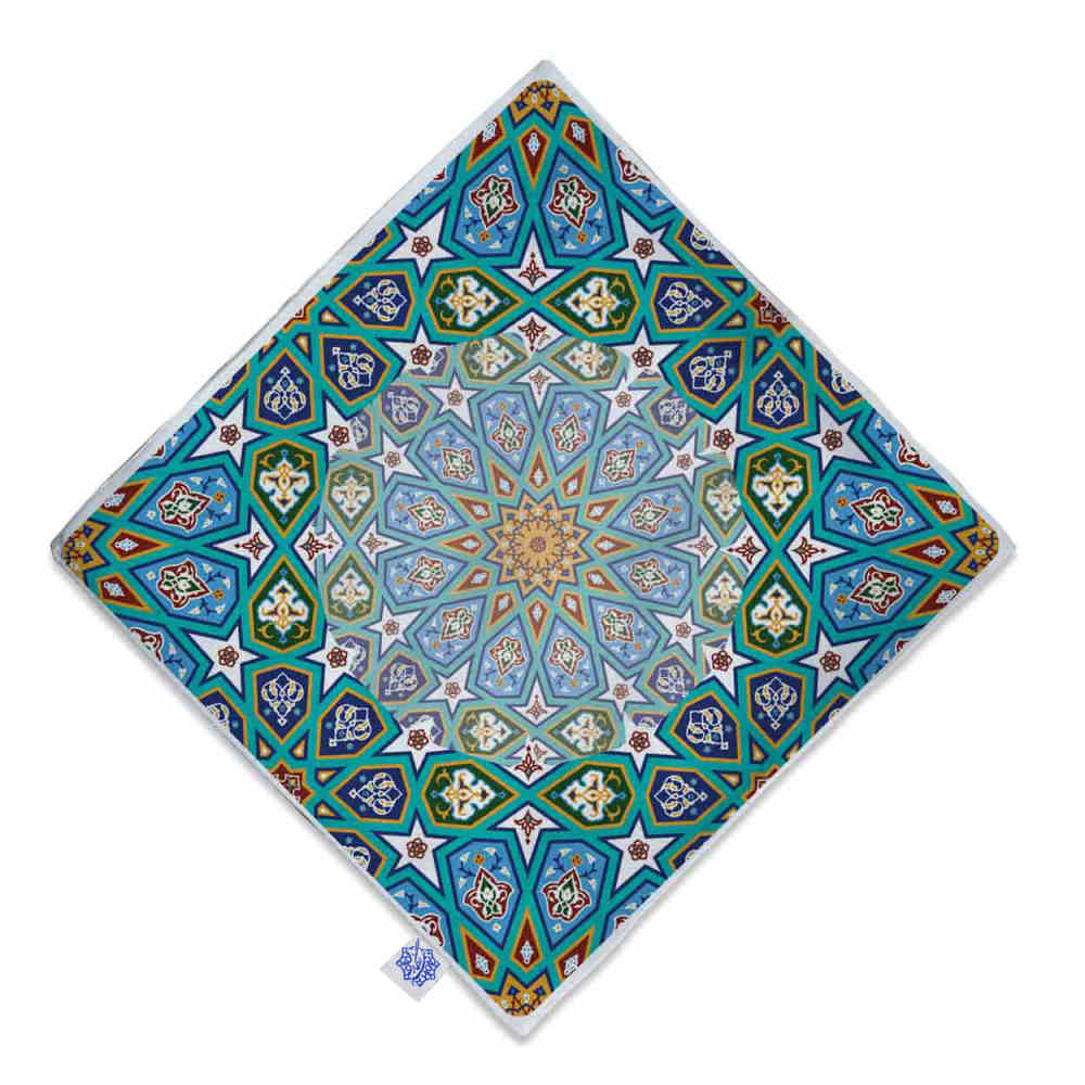 Fluwelen Reisgebedskleed – Blauw met Kalligrafie Design