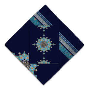 Fluwelen Reisgebedskleed – Marineblauw Eslimi Patroon