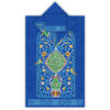 Islamitische gebedsmat fluweel Sajadah lichtgewicht blauw Mihrab