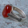 Perzische Zilveren Ring Heren - Rood Agaat Model Sima