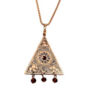 Gegraveerde Koperen Ketting Artistiek – Ghalamzani