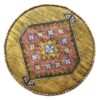 Traditionele Perzische voetenbank met houten poten en fluwelen stof Diana