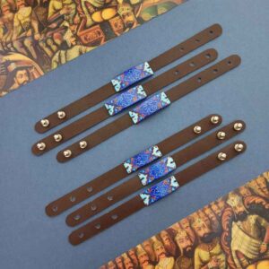 Leren & Koperen Armband Minakari – Artistiek Akhgar