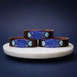 Leren & Koperen Armband Minakari – Artistiek Yavar