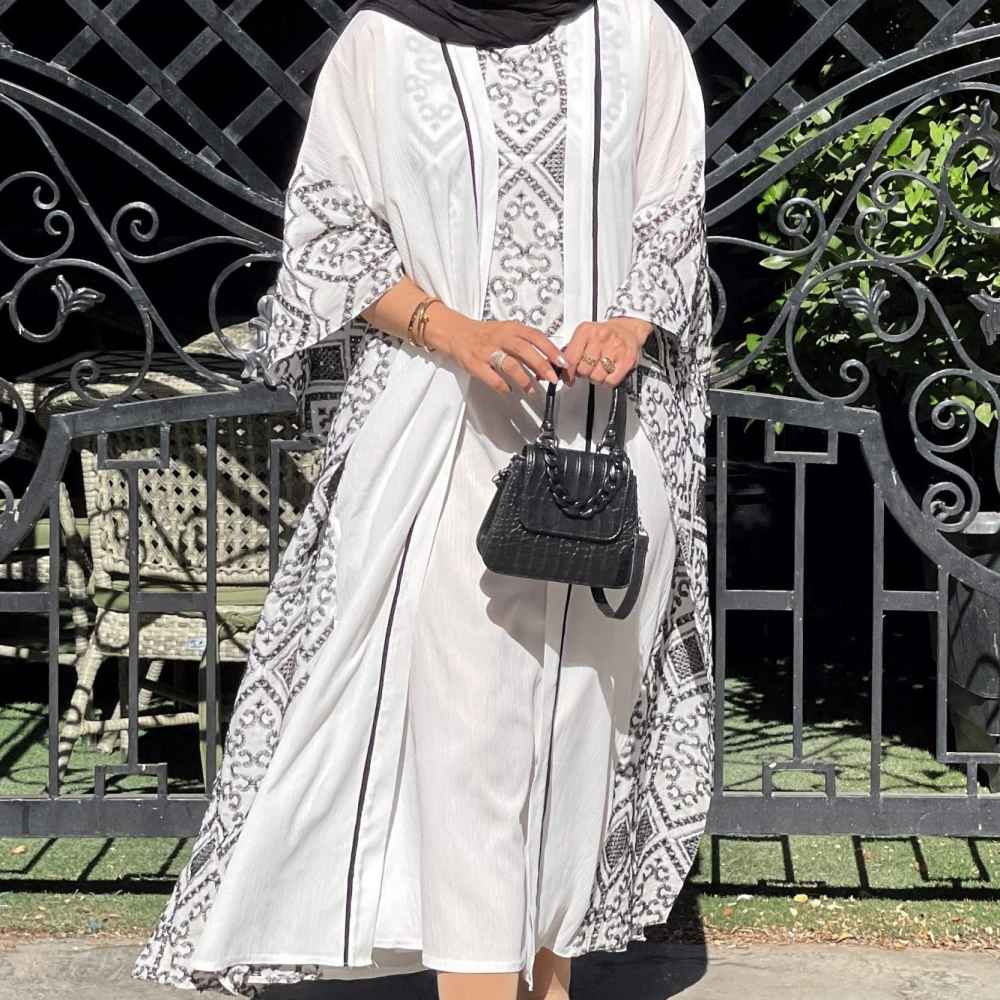 Witte Abaya met Luchtige Mouwen