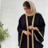 Traditionele abaya voor vrouwen met luchtige mouwen – Zwart