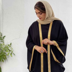 Traditionele abaya voor vrouwen met luchtige mouwen – Zwart