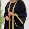 Traditionele abaya voor vrouwen met luchtige mouwen – Zwart