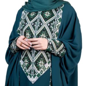 Elegante vlinder-abaya voor vrouwen – Open model Groen