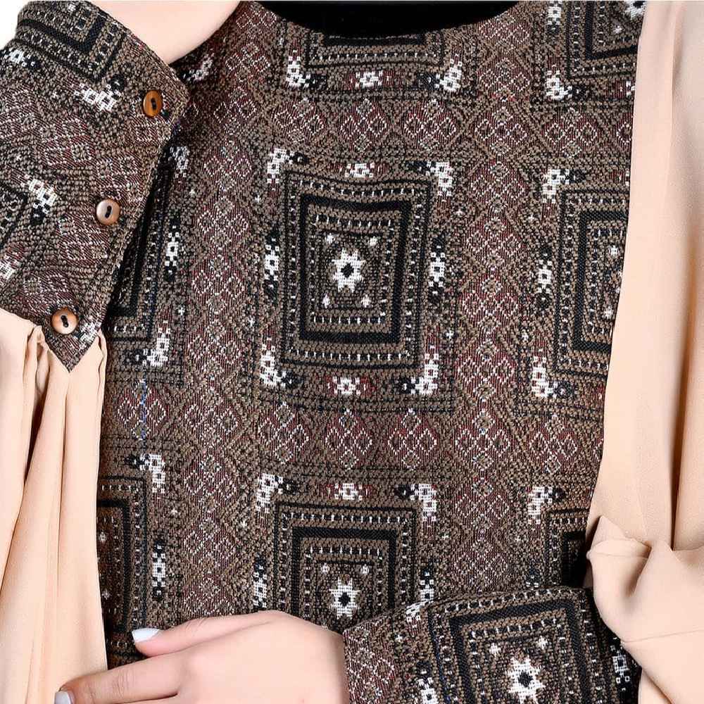 Elegante vlinder-abaya – Crème met luchtige mouwen