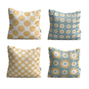 Fluwelen kussenset – Gestippeld ontwerp (set van 4)