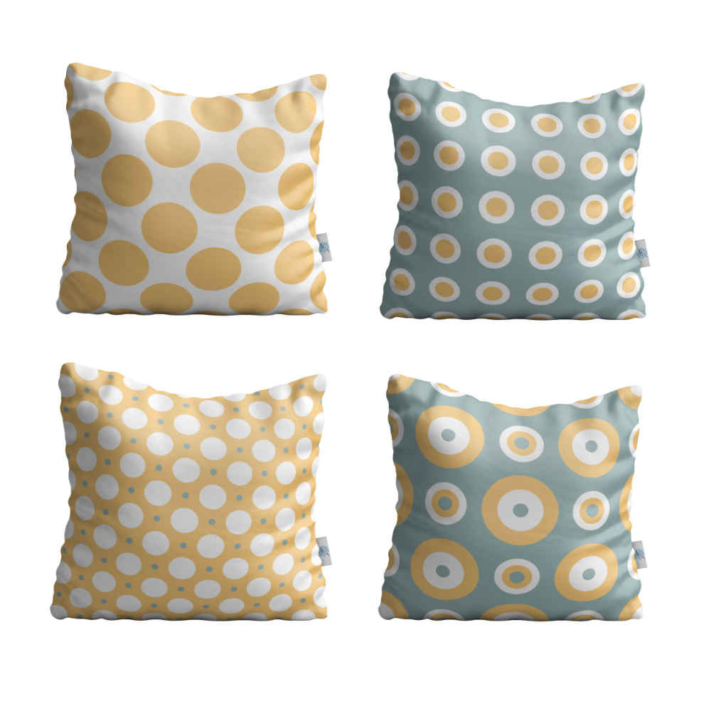 Fluwelen kussenset – Gestippeld ontwerp (set van 4)
