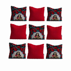 Perzische fluwelen kussenset – Anar ontwerp (set van 9)