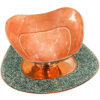 Decoratieve Perzische koperen schaal & bord set met turkoois inleg