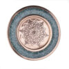 Decoratieve Perzische koperen schaal & bord set met turkoois inleg