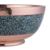 Decoratieve Perzische koperen schaal & bord set met turkoois inleg