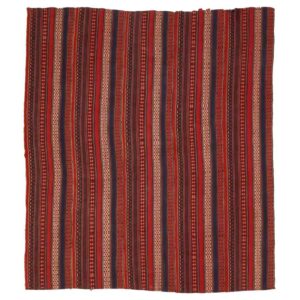 Vintage Perzisch Jajim Platgeweven Tapijt Alaleh Rood