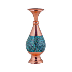 Handgemaakte decoratieve Perzische koperen vaas met ingelegd turkoois Shafagh