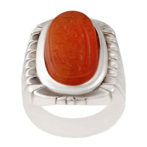 Jemenitische Aqeeq Zilveren Ring voor Mannen – Ya Ali