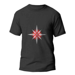 Iron Red Art T-Shirt – Zwart met Perzische Kunstgraphic
