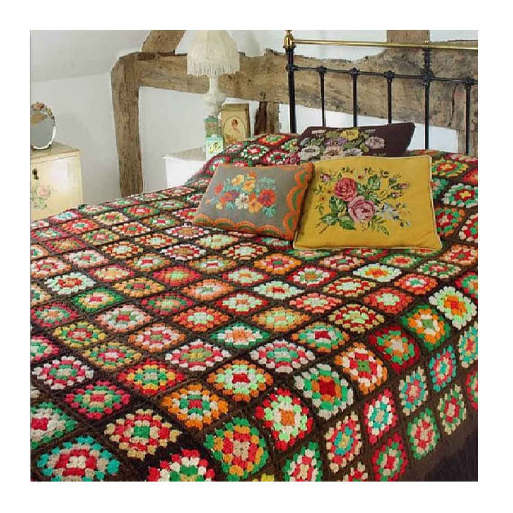 Katoenen Gehaakt Sprei – Kleurrijk Afghaans Stijl Design – Azin