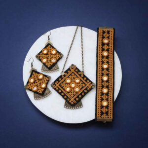 Perzische set ketting, armband & oorbellen model Ayneh Kari